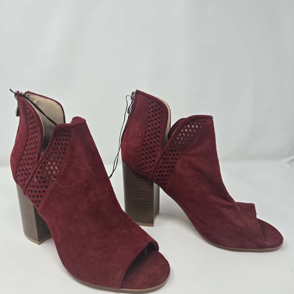 Yoki Burgundy Heeled Ankle Boots - Picture 2 of 5